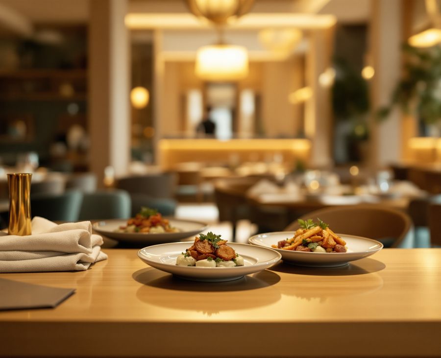 The pass of a Riyadh restaurant kitchen at service